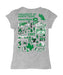 North Texas Mean Green Hand Sketched Vive La Fete Impressions Artwork Grey Girls Cotton Short Sleeve Tee - Vive La Fête - Online Apparel Store
