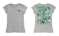 North Texas Mean Green Hand Sketched Vive La Fete Impressions Artwork Grey Girls Cotton Short Sleeve Tee - Vive La Fête - Online Apparel Store