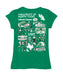 North Texas Mean Green Hand Sketched Vive La Fete Impressions Artwork Green Girls Cotton Short Sleeve Tee - Vive La Fête - Online Apparel Store
