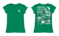 North Texas Mean Green Hand Sketched Vive La Fete Impressions Artwork Green Girls Cotton Short Sleeve Tee - Vive La Fête - Online Apparel Store