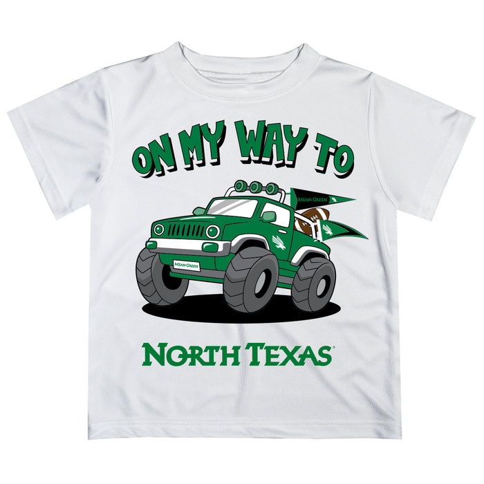 North Texas Mean Green Vive La Fete Monster Truck Boys Game Day White Short Sleeve Tee
