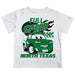 North Texas Mean Green Vive La Fete Toy Racing Car Boys Game Day White Short Sleeve Tee