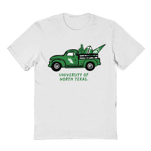 North Texas Mean Green Hand Sketched Vive La Fete Impressions Truck Kids White Cotton T-shirt