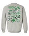 North Texas Mean Green Hand Sketched Artwork Green Crewneck Sweatshirt for Women - Vive La Fête - Online Apparel Store