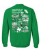 North Texas Mean Green Hand Sketched Artwork Green Crewneck Sweatshirt for Women - Vive La Fête - Online Apparel Store