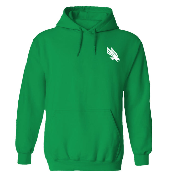 North Texas Mean Green Hand Sketched Artwork Cotton Fleece Women Hoodie - Vive La Fête - Online Apparel Store