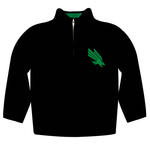 North Texas Mean Green Vive La Fete Logo and Mascot Name Womens Black Quarter Zip Pullover
