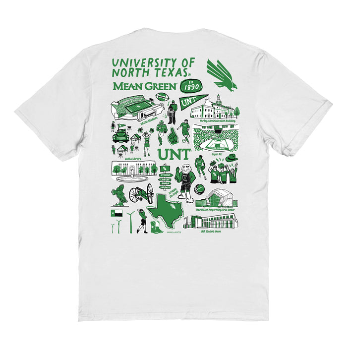 North Texas Mean Green Vive La Fete Impressions Artwork Womens Cotton Tshirt - Vive La Fête - Online Apparel Store