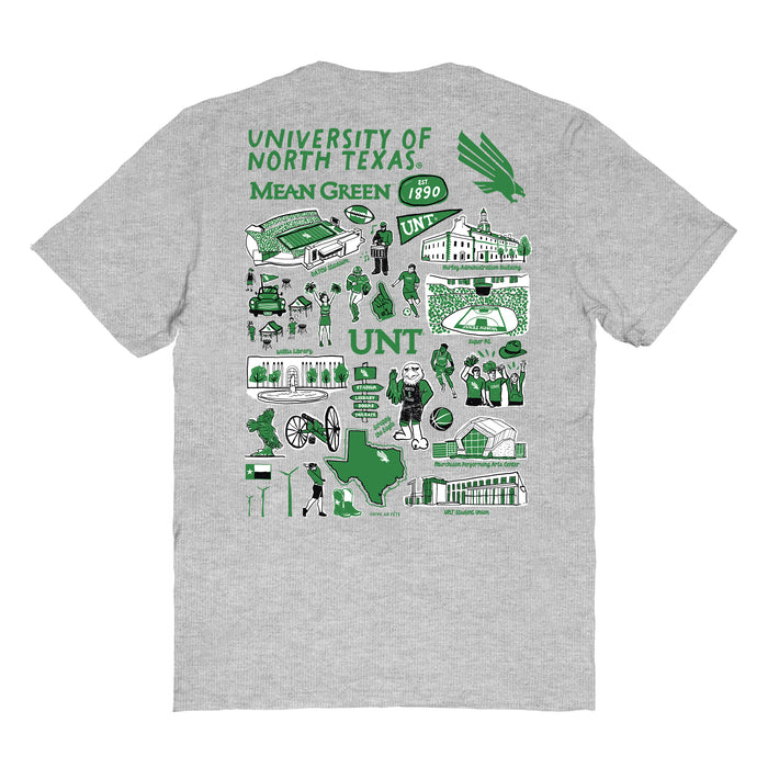 North Texas Mean Green Vive La Fete Impressions Artwork Womens Cotton Tshirt - Vive La Fête - Online Apparel Store