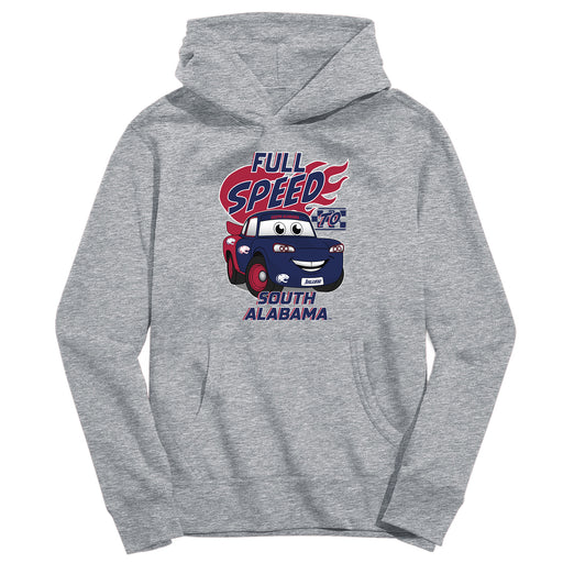 South Alabama Jaguars Full Speed Heather Grey Cotton Youth Hoodie