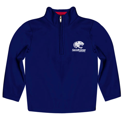 South Alabama Jaguars Vive La Fete Game Day Solid Blue Quarter Zip Pullover Sleeves