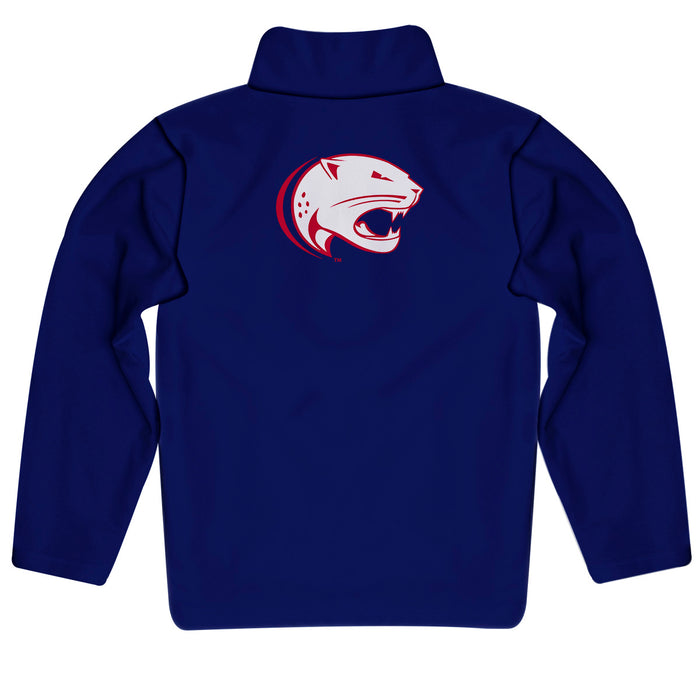 South Alabama Jaguars Vive La Fete Game Day Solid Blue Quarter Zip Pullover Sleeves - Vive La Fête - Online Apparel Store