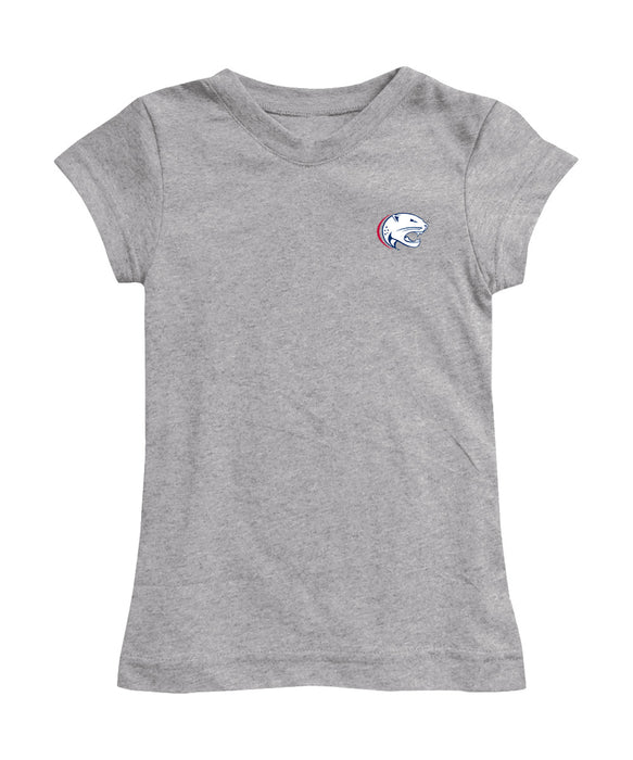 South Alabama Jaguars Hand Sketched Vive La Fete Impressions Artwork Grey Girls Cotton Short Sleeve Tee