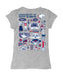 South Alabama Jaguars Hand Sketched Vive La Fete Impressions Artwork Grey Girls Cotton Short Sleeve Tee - Vive La Fête - Online Apparel Store