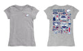 South Alabama Jaguars Hand Sketched Vive La Fete Impressions Artwork Grey Girls Cotton Short Sleeve Tee - Vive La Fête - Online Apparel Store