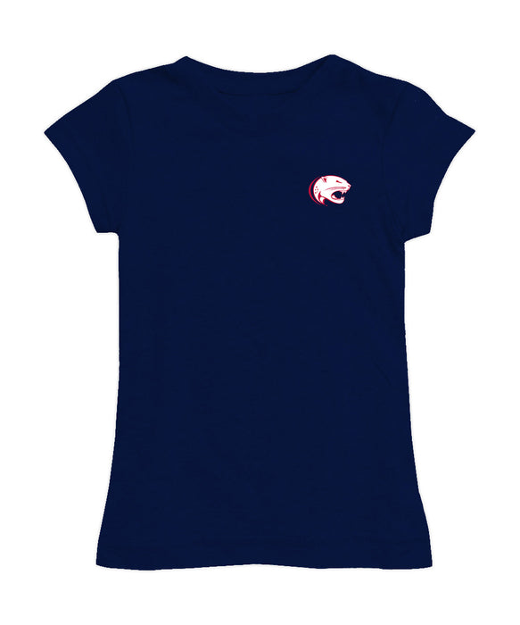 South Alabama Jaguars Hand Sketched Vive La Fete Impressions Artwork Navy Girls Cotton Short Sleeve Tee