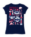 South Alabama Jaguars Hand Sketched Vive La Fete Impressions Artwork Navy Girls Cotton Short Sleeve Tee - Vive La Fête - Online Apparel Store