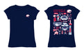 South Alabama Jaguars Hand Sketched Vive La Fete Impressions Artwork Navy Girls Cotton Short Sleeve Tee - Vive La Fête - Online Apparel Store