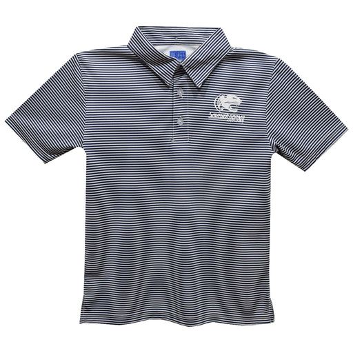 South Alabama Jaguars Embroidered Navy Stripes Short Sleeve Polo Box Shirt
