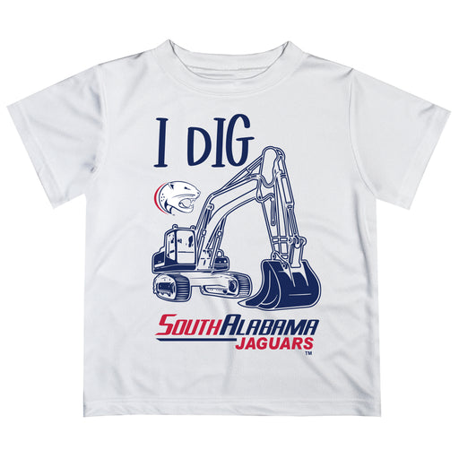South Alabama Jaguars Vive La Fete Excavator Boys Game Day White Short Sleeve Tee