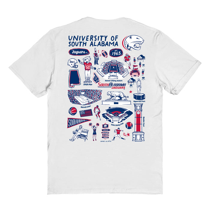 South Alabama Jaguars Vive La Fete Impressions Artwork Womens Cotton Tshirt - Vive La Fête - Online Apparel Store