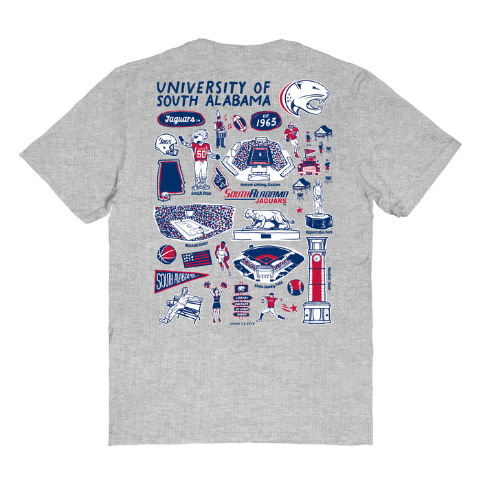 South Alabama Jaguars Vive La Fete Impressions Artwork Womens Cotton Tshirt - Vive La Fête - Online Apparel Store