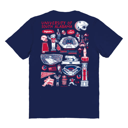 South Alabama Jaguars Vive La Fete Impressions Artwork Womens Cotton Tshirt - Vive La Fête - Online Apparel Store