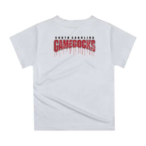 South Carolina Gamecocks Original Dripping Football Helmet White T-Shirt by Vive La Fete - Vive La Fête - Online Apparel Store