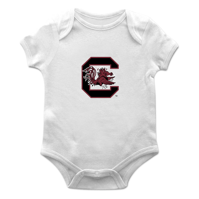South Carolina Gamecocks Cotton Short Sleeve Bodysuit White