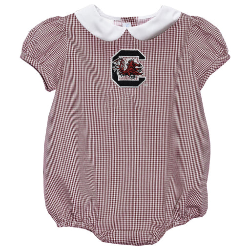 South Carolina Gamecocks Embroidered Maroon Girls Baby Bubble Short Sleeve