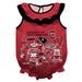 South Carolina Gamecocks Garnet Vive La Fete Impressions Artwork Sleeveless Ruffle Onesie Bodysuit