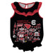 South Carolina Gamecocks  Black Hand Sketched Vive La Fete Impressions Artwork Sleeveless Ruffle Onesie Bodysuit