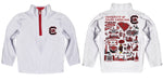 South Carolina Gamecocks Hand Sketched Vive La Fete Impressions Artwork White Boys Quarter Zip Pullover V1 - Vive La Fête - Online Apparel Store