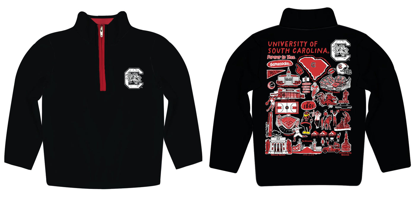 South Carolina Gamecocks Vive La Fete Impressions Artwork Black Boys Quarter Zip Pullover V1 - Vive La Fête - Online Apparel Store