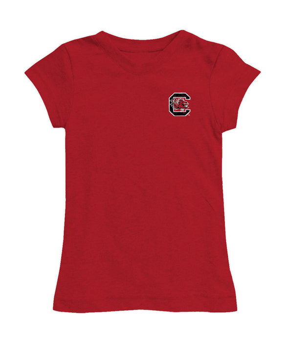 South Carolina Gamecocks Hand Sketched Vive La Fete Impressions Artwork Maroon Girls Cotton Short Sleeve Tee