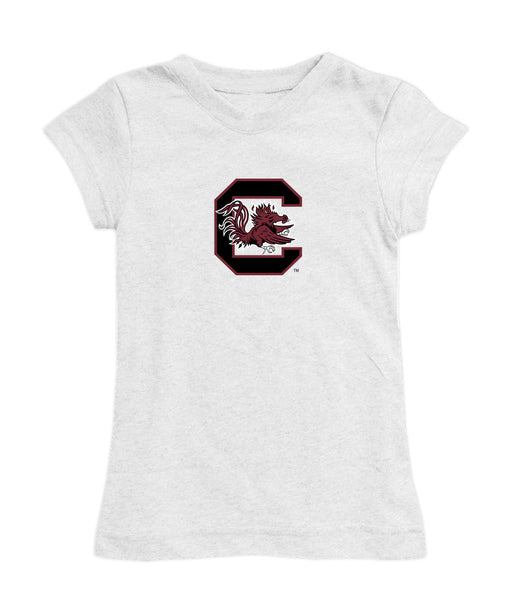 South Carolina Gamecocks Girl´s Fitted Cotton T-shirt White