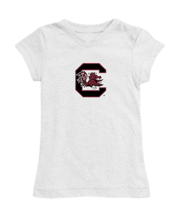 South Carolina Gamecocks Girl´s Fitted Cotton T-shirt White