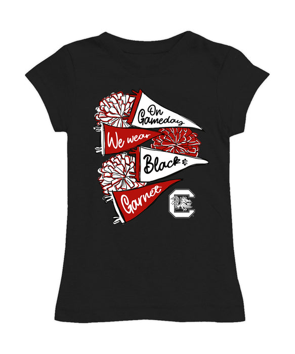 South Carolina Gamecocks Girl´s Fitted Cotton T-shirt Black