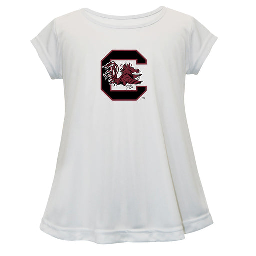 South Carolina Gamecocks Short Sleeve Youth Cotton Top White