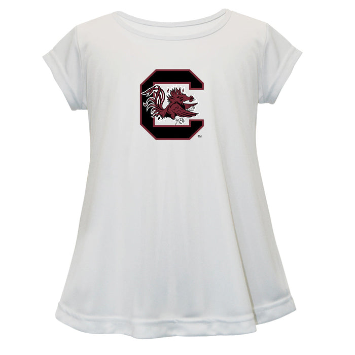 South Carolina Gamecocks Short Sleeve Youth Cotton Top White
