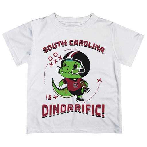 South Carolina Gamecocks Vive La Fete Dinorrific Boys Game Day White Short Sleeve Tee