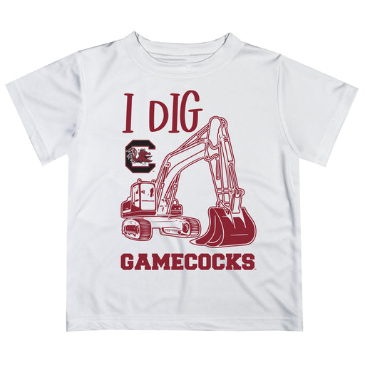 South Carolina Gamecocks Vive La Fete Excavator Boys Game Day White Short Sleeve Tee