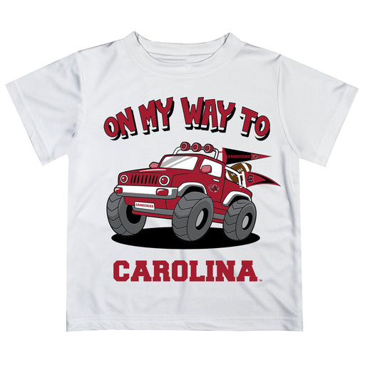 South Carolina Gamecocks Vive La Fete Monster Truck Boys Game Day White Short Sleeve Tee