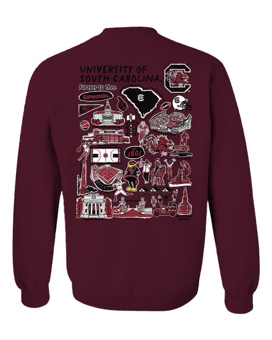 South Carolina Gamecocks Vive La Fete Impressions Black Cotton Crewneck Sweatshirt for Women - Vive La Fête - Online Apparel Store