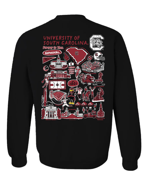 South Carolina Gamecocks Vive La Fete Impressions Black Cotton Crewneck Sweatshirt for Women - Vive La Fête - Online Apparel Store
