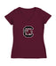 South Carolina Gamecocks Women's V-neck Fitted Cotton T-Shirt Maroon