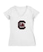 South Carolina Gamecocks Women's V-neck Fitted Cotton T-Shirt White