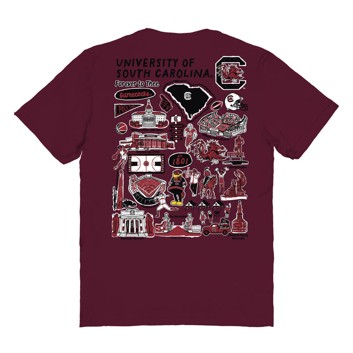 South Carolina Gamecocks Vive La Fete Impressions Artwork Black Womens Cotton Tshirt - Vive La Fête - Online Apparel Store