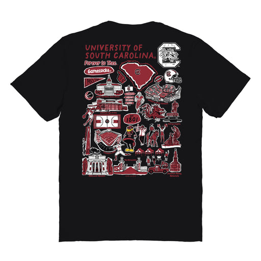 South Carolina Gamecocks Vive La Fete Impressions Artwork Black Womens Cotton Tshirt - Vive La Fête - Online Apparel Store