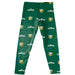 San Francisco Dons USF Vive La Fete Girls Game Day All Over Two Logos Elastic Waist Classic Play Green Leggings Tights